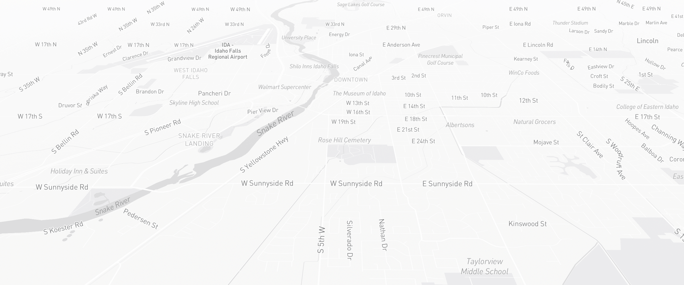 Neighborhood map of Idaho Falls, ID — the area served by Life Insurance Agents of Idaho Falls Group